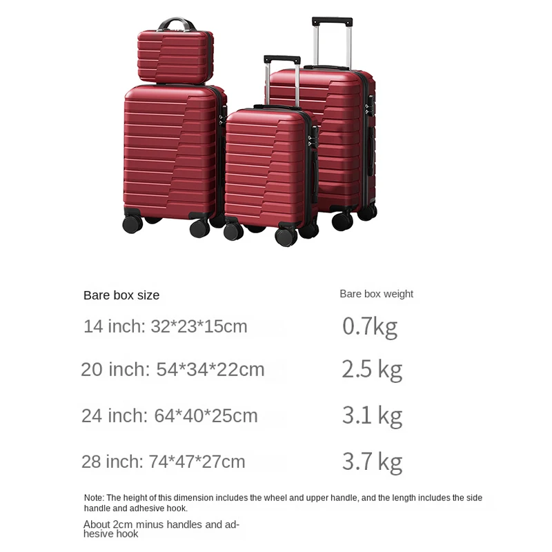 大容量荷物セット 4 個 14/20/24/28 インチ軽量スーツケースロック