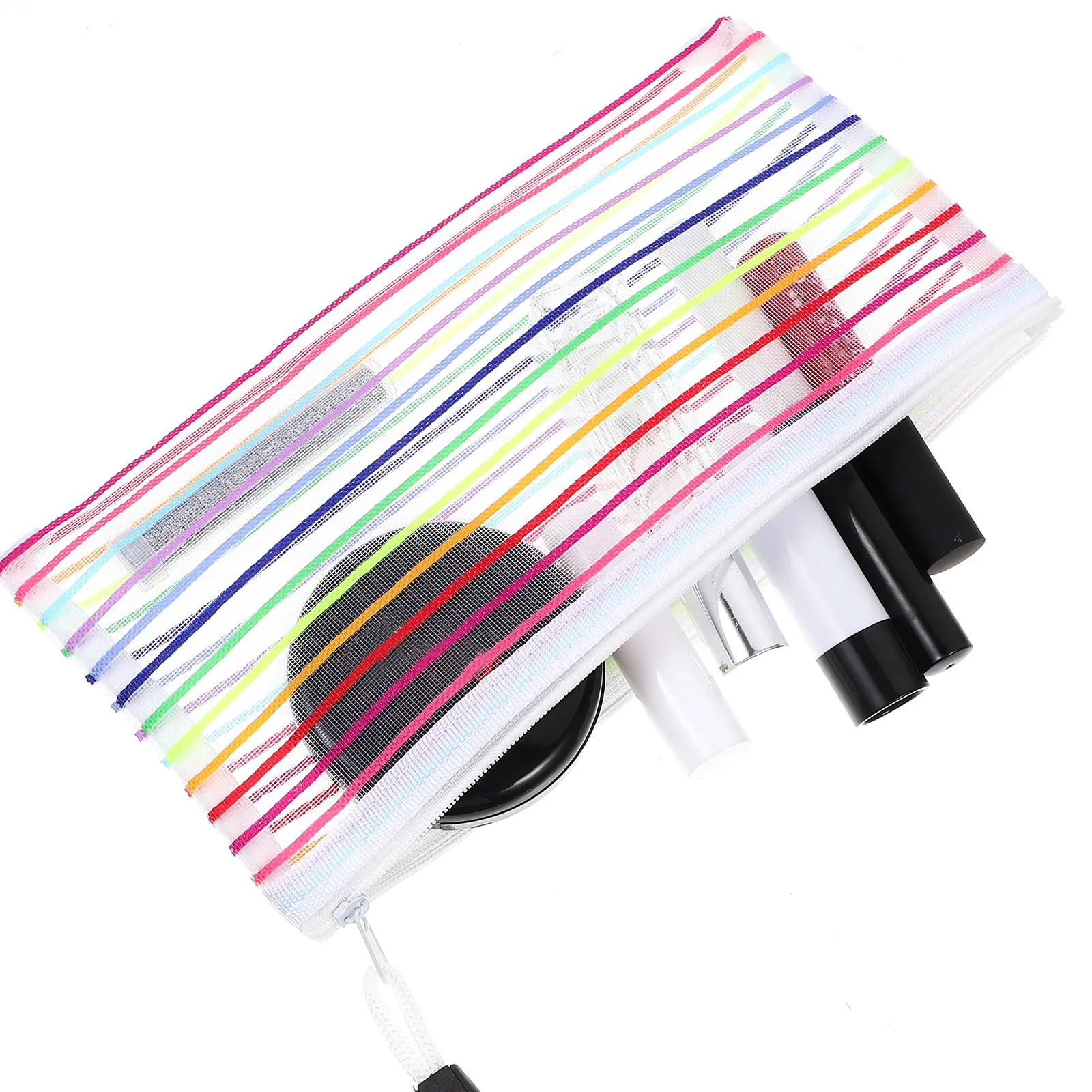 6Pcs 기능성 지퍼가 달린 머니 오거나이저 옥스포드 천 알루미늄 합금 현금 파우치 여행 쇼핑 영수증 수표 일상 휴대용