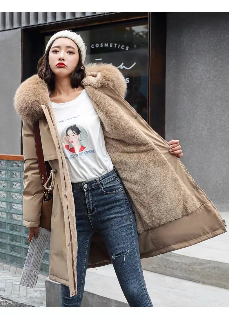 Women's dress Winter new down padded jacket women's mid-length Korean version waist large size padded jacket coat thick pie to o