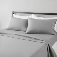 Battilo Double Bed Sheet Set 4Pieces Bedding Set with Pillowscases Luxury Soft Flat & Fitted Sheet For Twin Full Queen King Bed 1