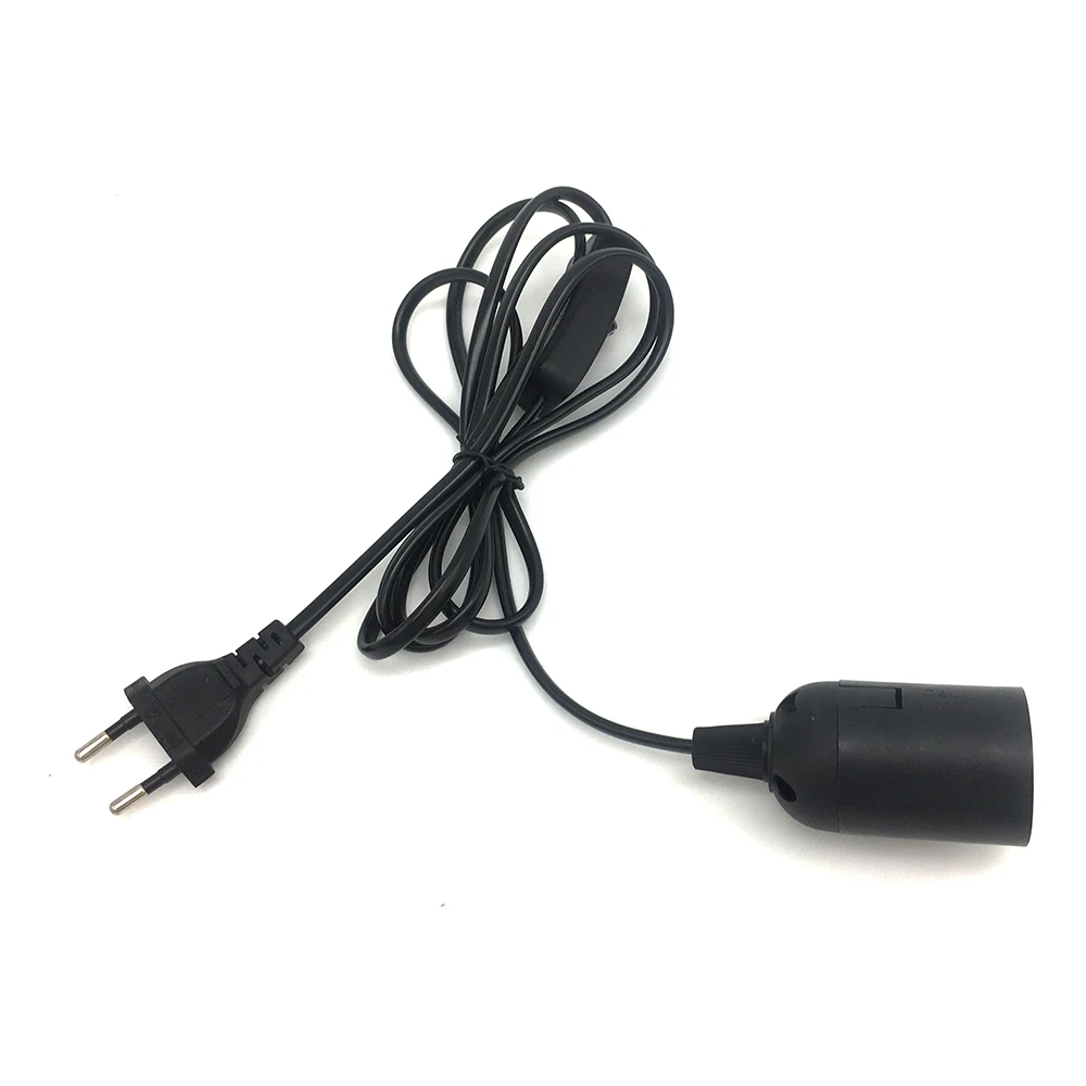 Lamp Base Holder With On/Off Switch Power Cord Cables Hanging Pendant LED Light Fixture Lamp Bulb Socket Cord EU/US Plug E27