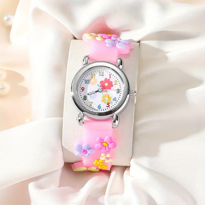 2025 Childrens Watch 3D Pattern Rainbow Flowers