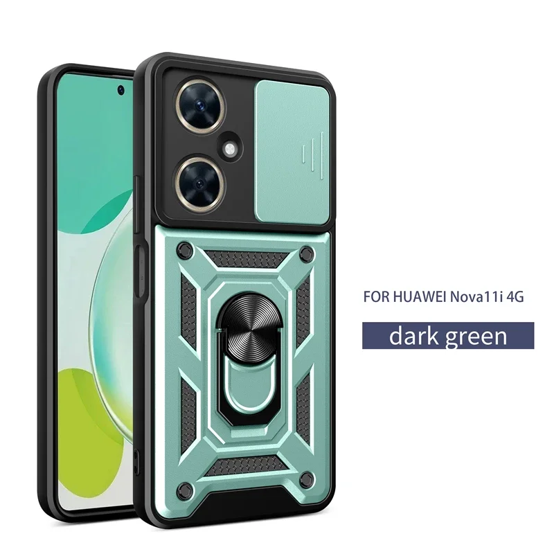 Slide Armor Phone Case with Car Holder Ring and Back Cover