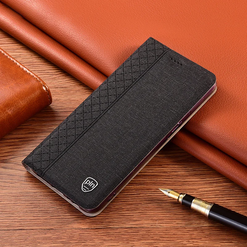 

Business Cloth Leather Magnetic Flip Phone Case for OPPO Realme C3 C3i C11 C12 C15 C17 C20 C20A C21 C21Y C25 C25s C30 C31 C35