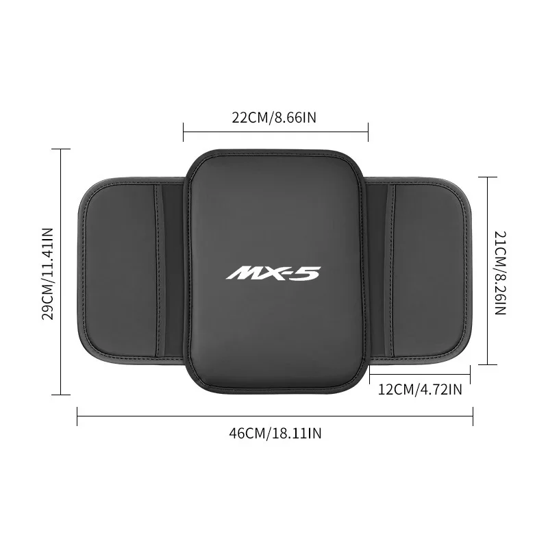 센터 콘솔 암레스트 보호대 가죽 자동차 팔걸이 박스 패드 수납 포켓 마쓰다 MX-5 MX5 액세서리 인테리어 오거나이저