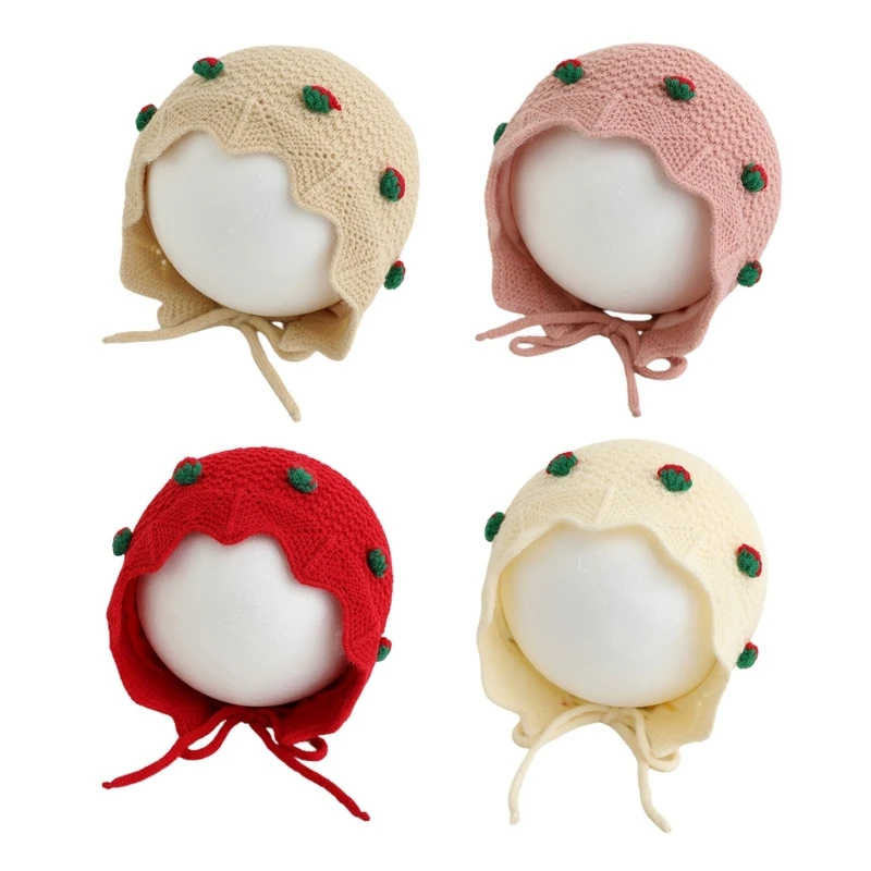 

New Warm & Stylish Knit Baby Cap with Adjustable Tie Stylish Baby Bonnet Seasonal