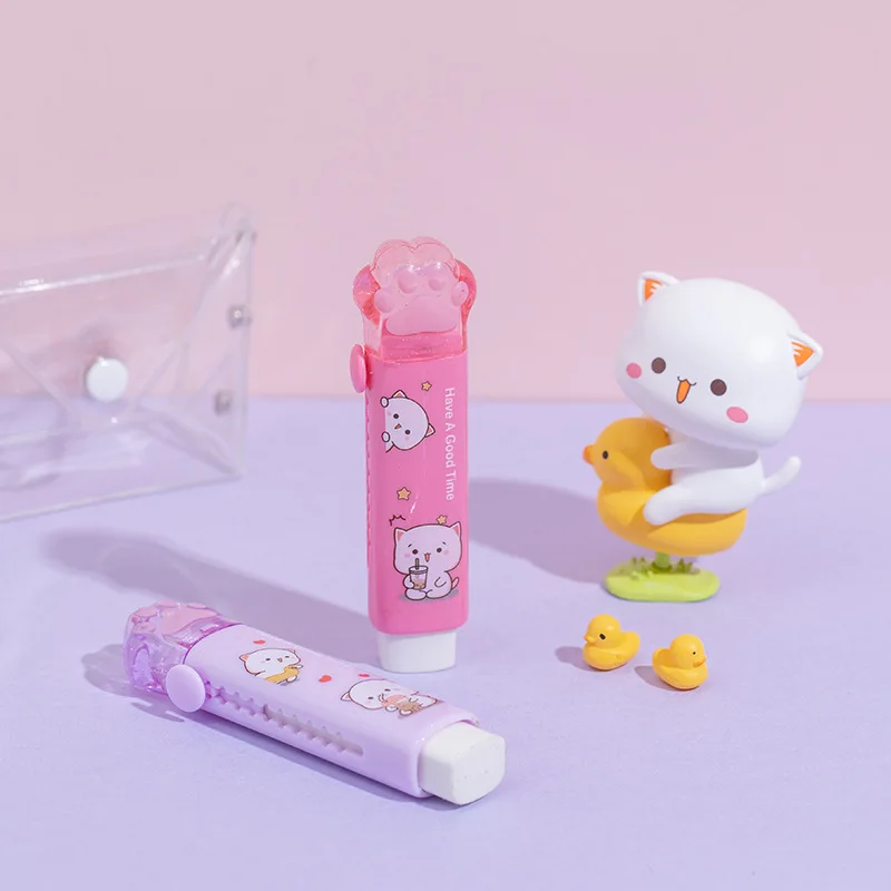 Gomma Kawaii Gomma portatile Pulita senza briciole Gatto Kawaii Cancelleria Materiale scolastico per bambini - immagine 4