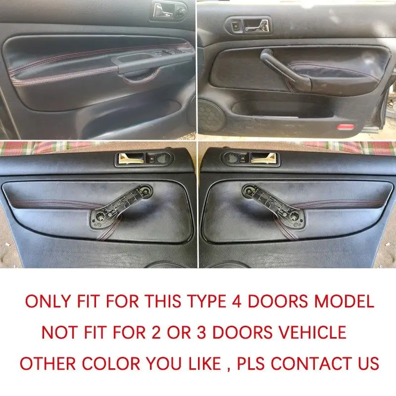 4 Doors Car Leather Armrest Cover VW Golf 4 MK4 Jetta 1998-2005 Door Armrest Panel Cover Trim door speaker cover speaker cover trim car door screw cover car switch cover car door panel trim strips