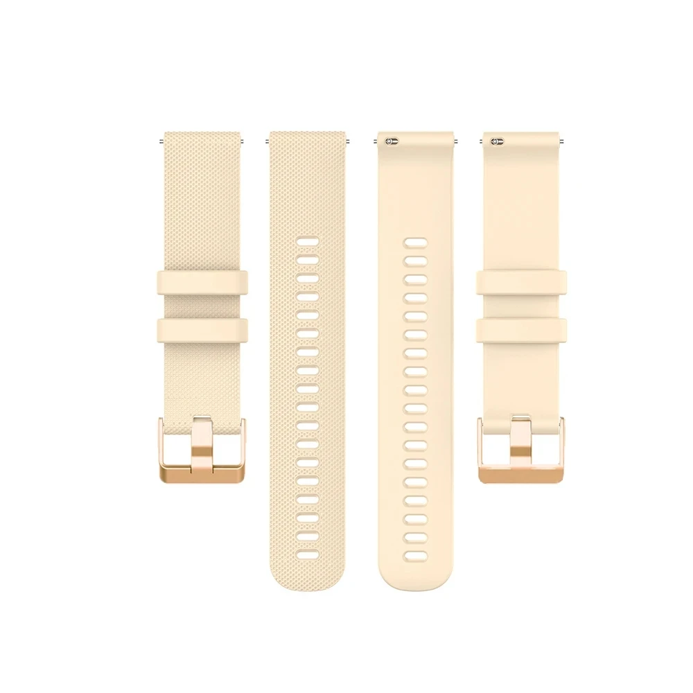 Rose Gold Buckle Silicone Watchband – 18mm/20mm Adjustable Wrist Strap Bracelet