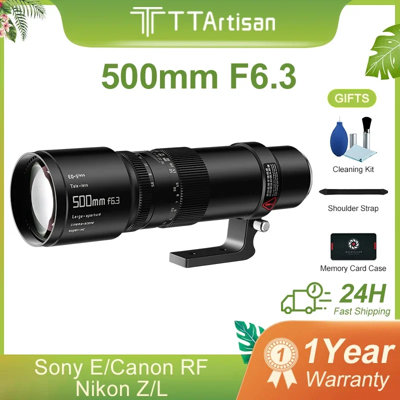 Ttartisan 500Mm F6.3 Full Frame Super Teleobiettivo Per Sony E Fe A7Iv A7M Milwaunikon Z Canon Eos R Rf R7 R6 Sigma Leica L Mount