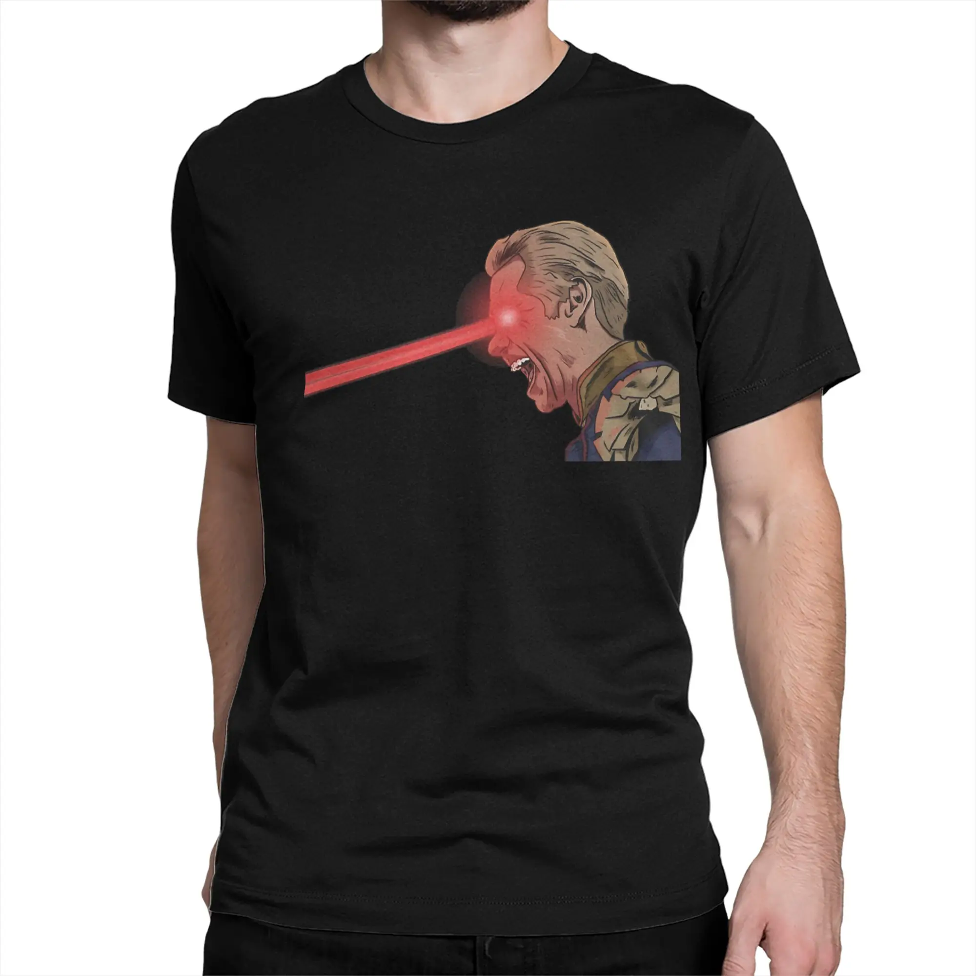 Homelander Laser Eyes Graphic Cotton Crewneck Tee - Unisex Short Sleeve Top