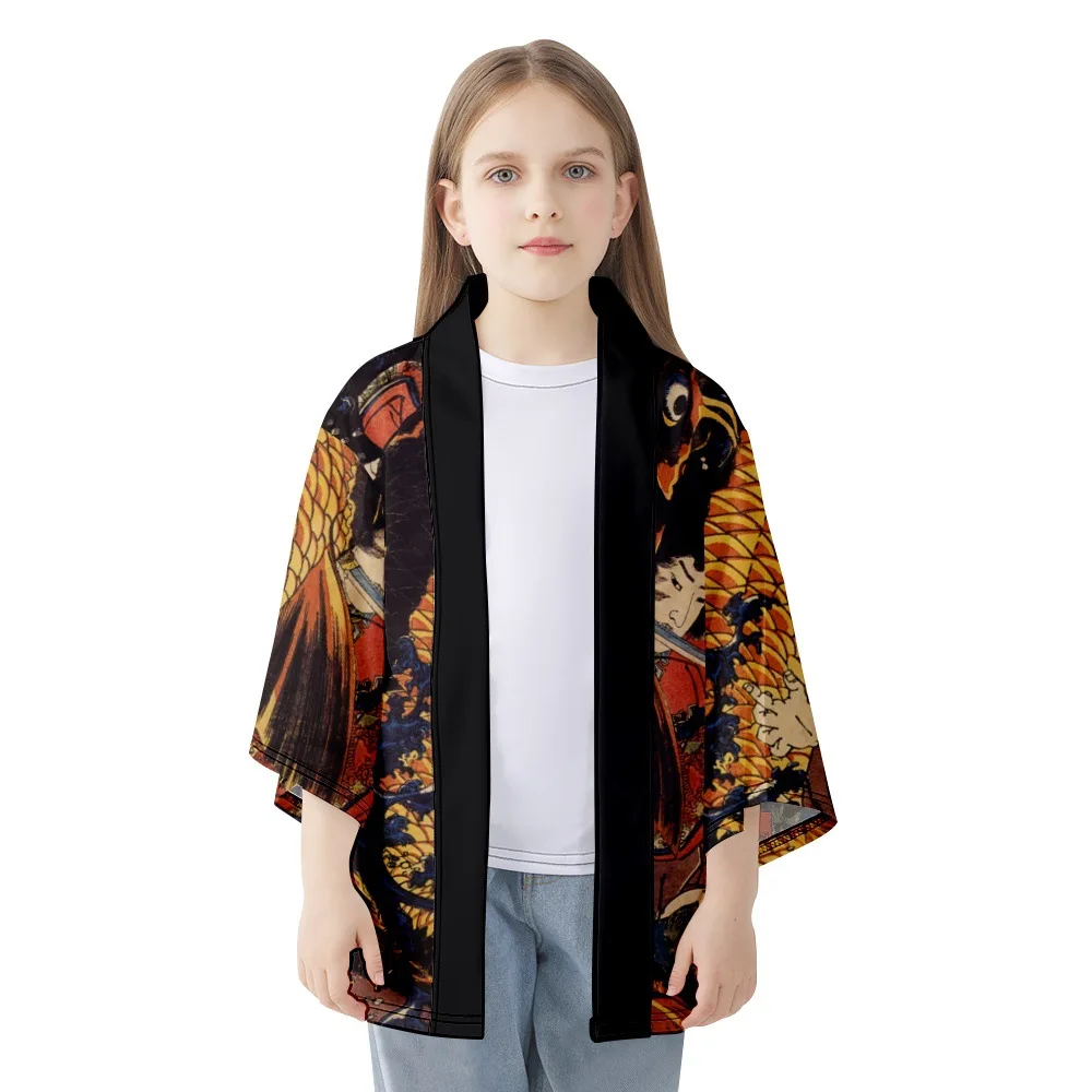 Japanese Ukiyo-e Waves Print Cardigan Kimono Beach Women Men Cosplay Haori Yukata Traditional Asian Shirts Clothing