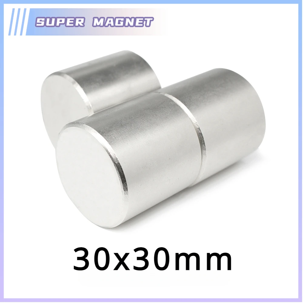 

1/2PCS 30x30 Bulk Round Search Magnet N35 Thick Powerful Strong Magnetic Magnets 30x30mm N35 Circuler Neodymium Magnet 30*30 mm