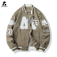 High Street Baseball Jacket Couple's Trendy Brand Towel Embroidered Letter Motorcycle Coat New Autumn Retro Loose Men's Jacket - Image 6