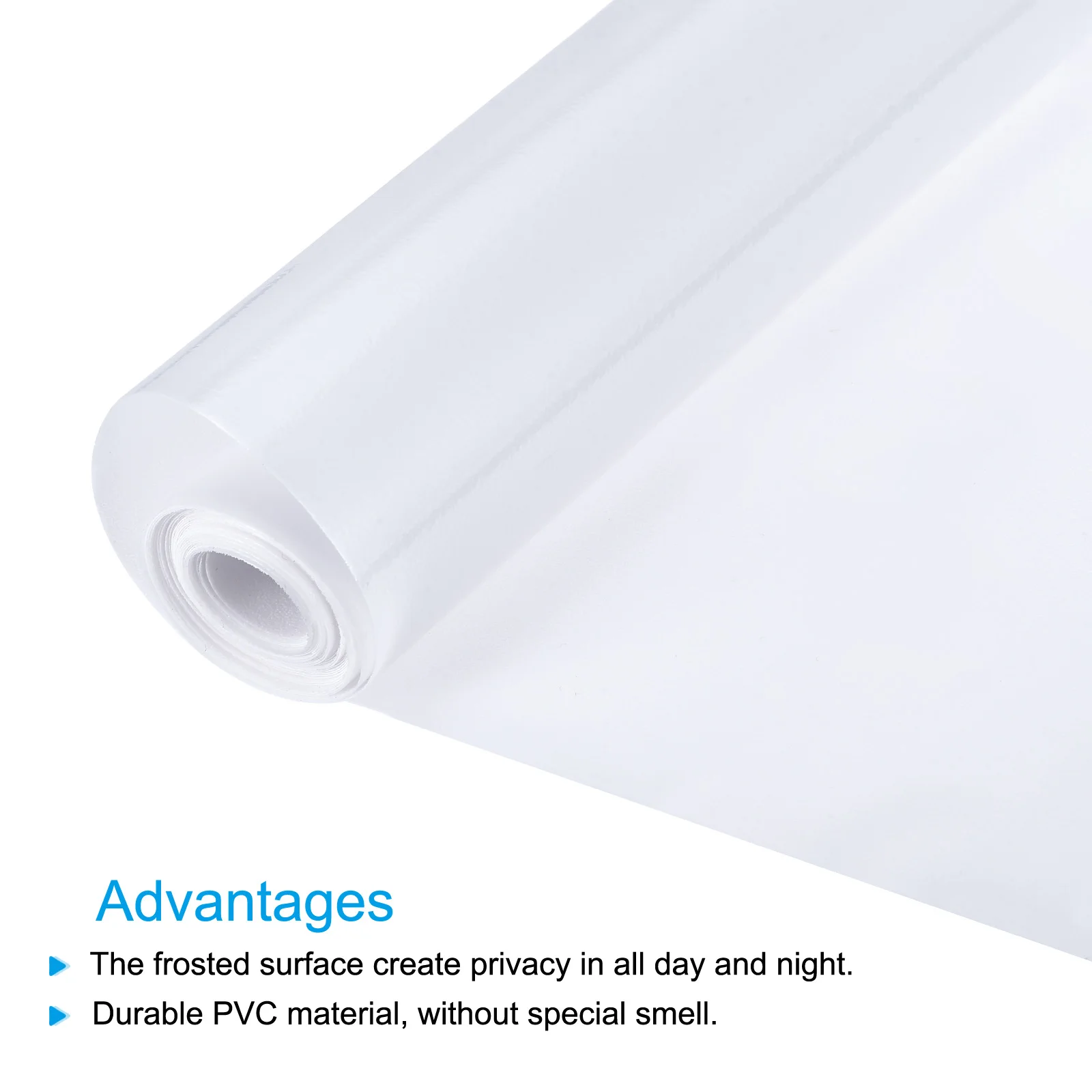 uxcell Privacy Window Film PVC Frosted 78.7 x 11.8 Inch Window Covering for Bathroom Office White