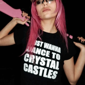 Estetico Slim Fit Punk Emo Ragazze Sexy Tee Gotico Vintage Nero Crop Top Donna Streetwear Grunge Carino Baby Tee Y2k Vestiti 1