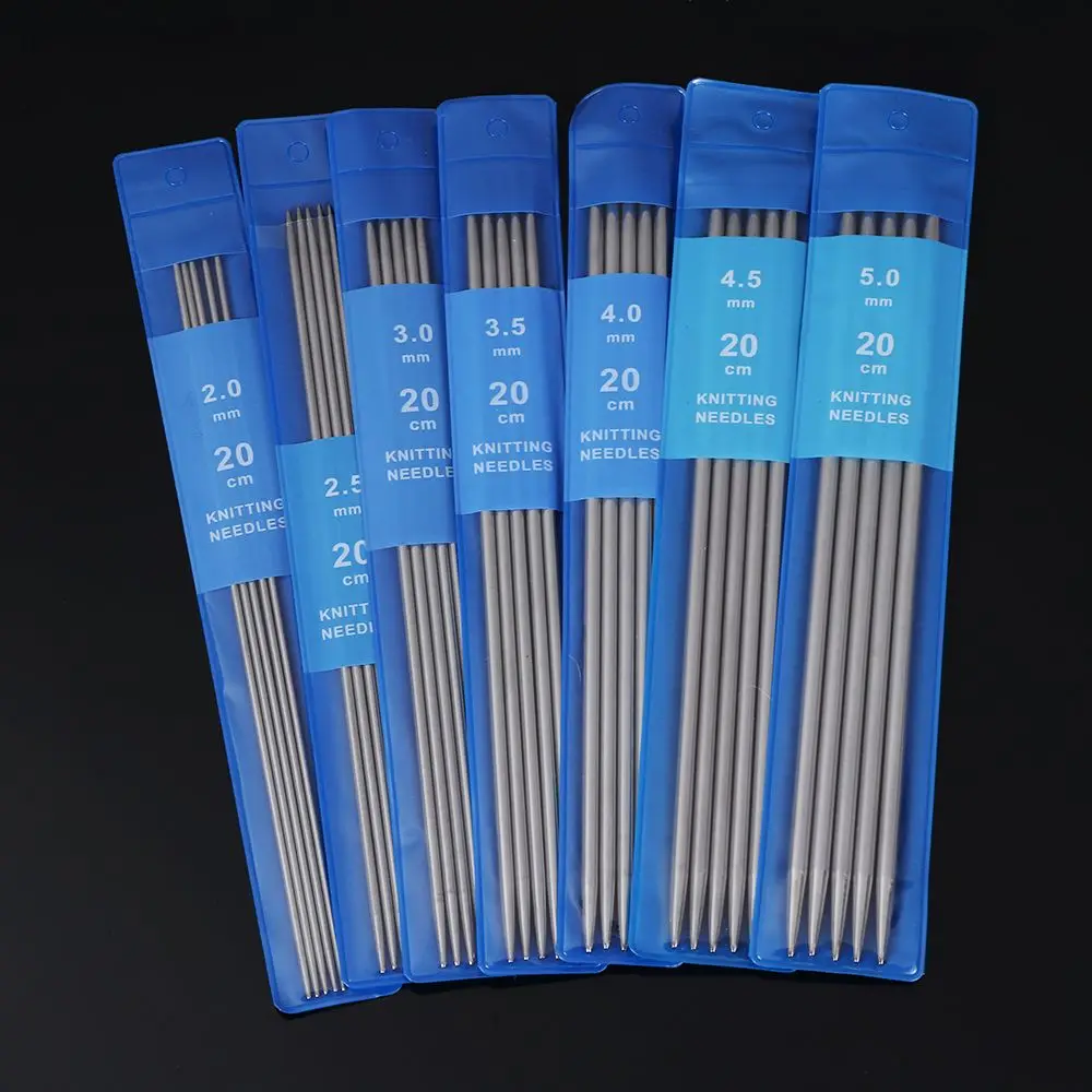 5Pcs Size 2-5mm Straight Knitting Needles DIY Sweater Weave Knitting Tools Stainless Steel Crochet Hooks Metal Crochet