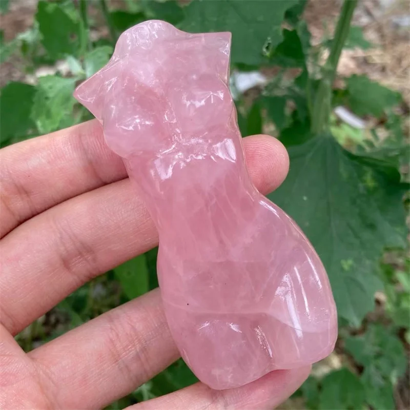 

Натуральная резная вручную модель из розового кварца, резьба по телу, кристалл, женская модель, ремесло по телу, орнамент для украшения дома, подарок, 1 шт.