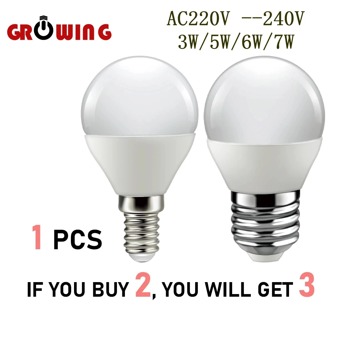 Led 전구 가정 장식 사무실 G45 1 개 5w E14 E27 AC220V 3000k 4000K 6000k 220v-240v, 2 개 구매시 1 개 무료 제공