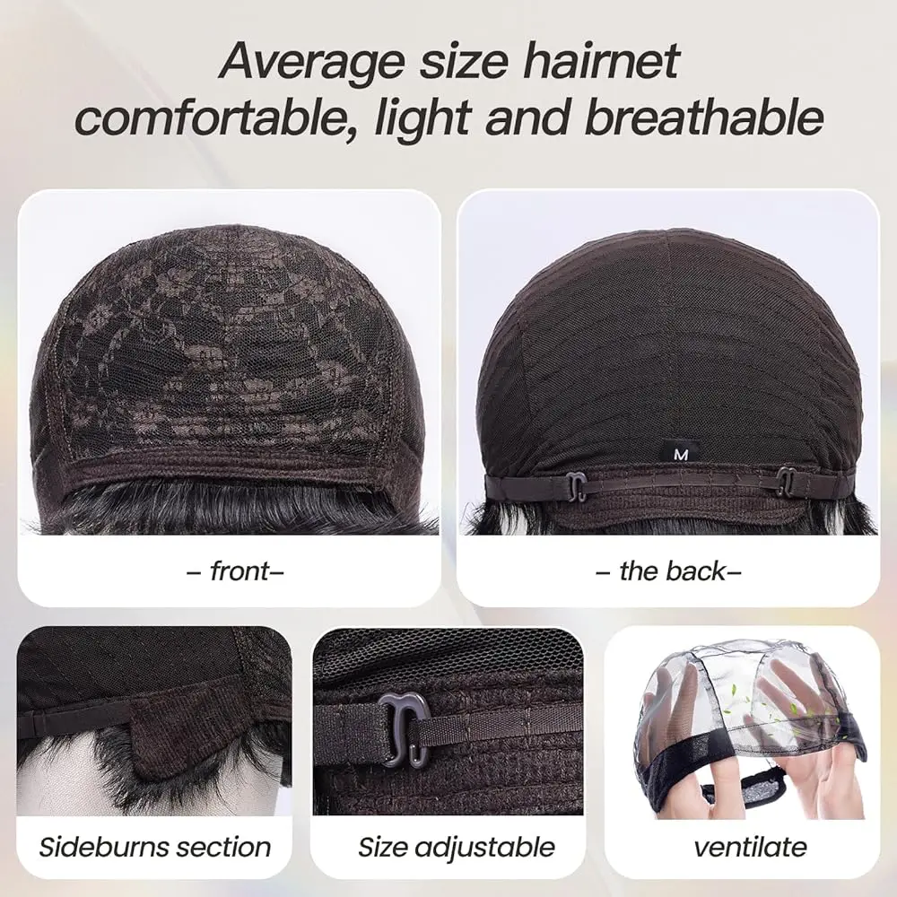 Blonde Mixed Black Pixie Cut Human Hair Wigs for Brazilian Afro Women Short Layered Human Hair Wigs Natural Bob Hairs with Bangs