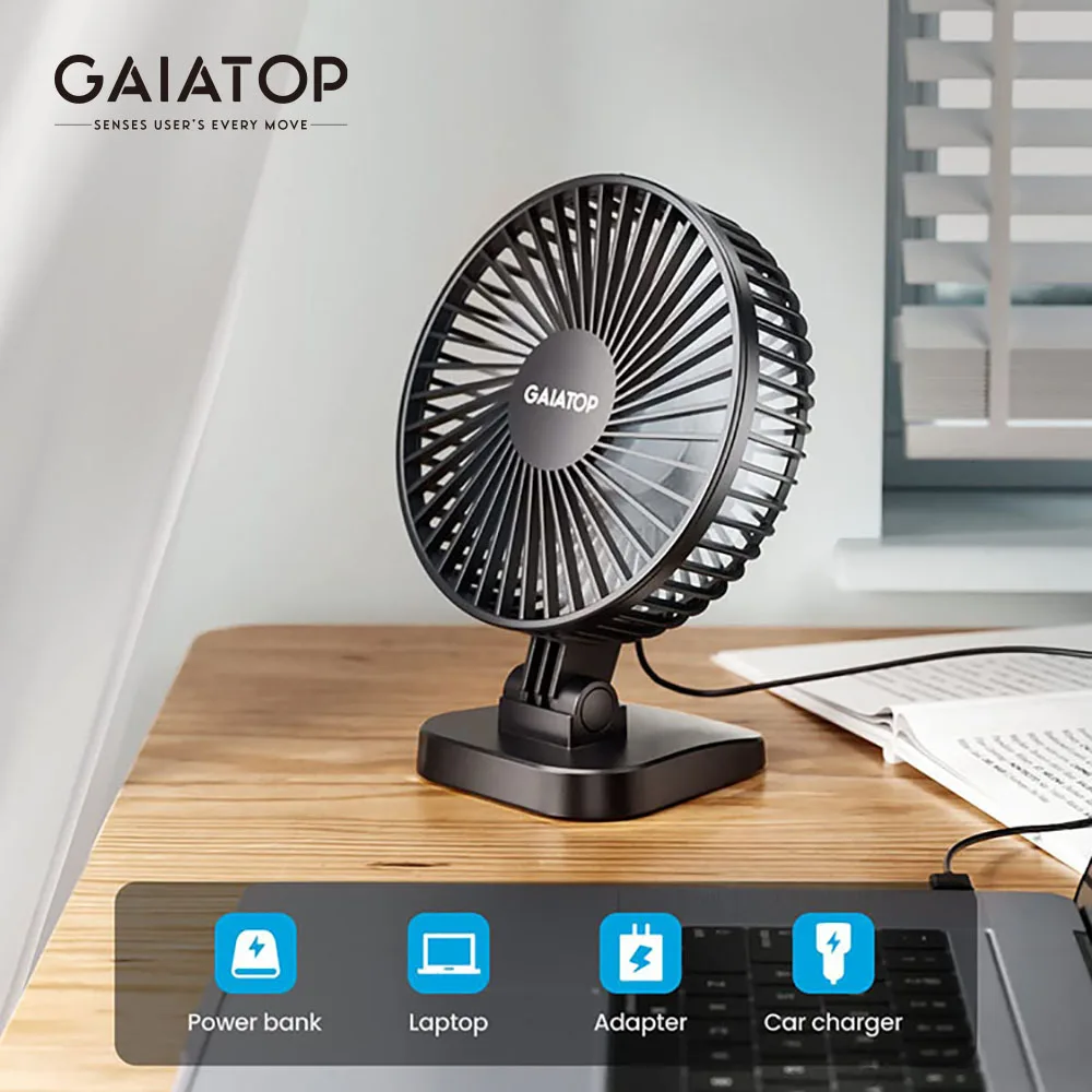 GAIATOP USB Fan Mini Desk Fan Portable 40° Adjustable Cooling Fan With