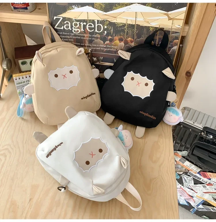 Zigui Backpack Korean Style Summer Cute Clear New Ins Travel Shopping Rucksacks Girls White Sheep Bag