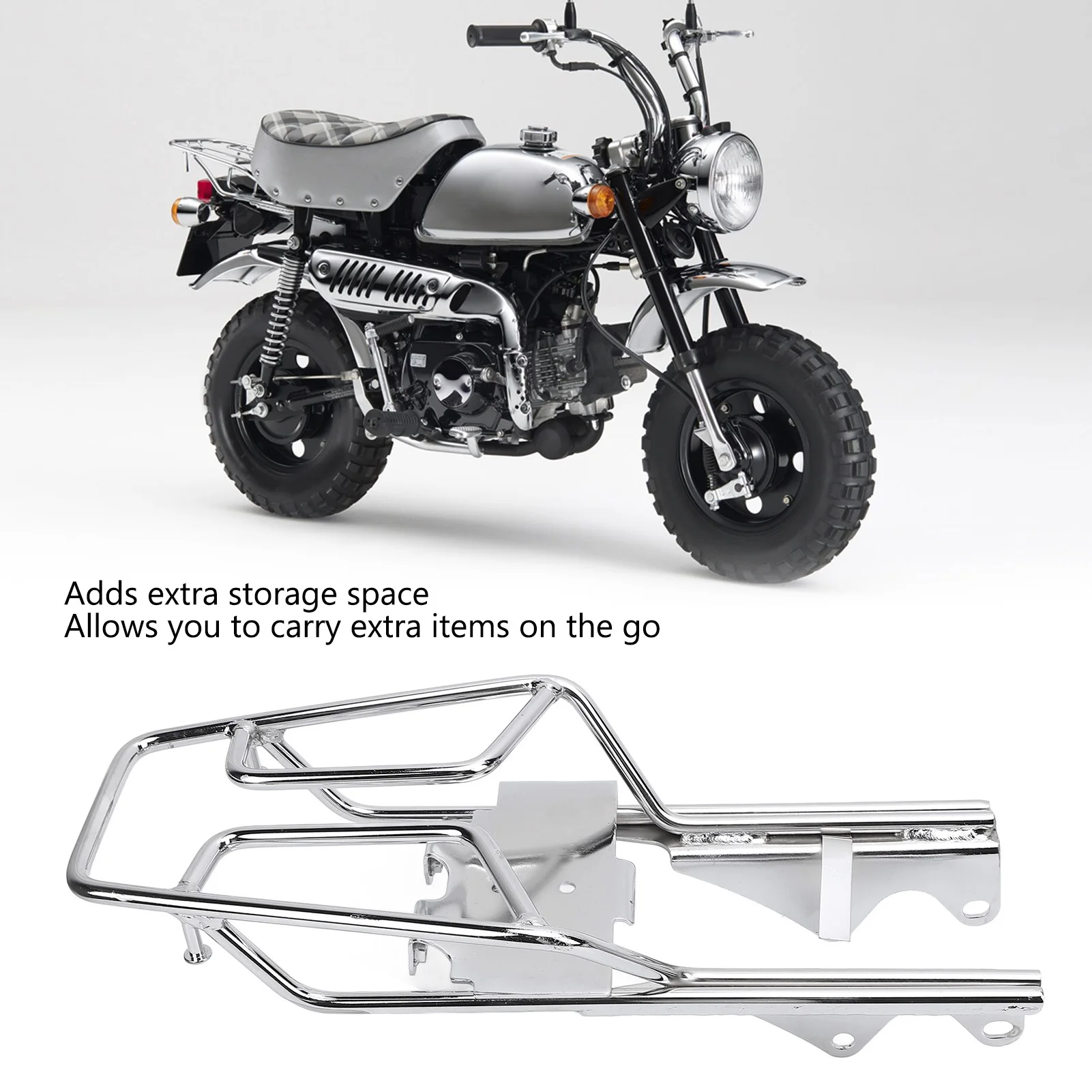 Tail Storage Cargo Rack Motorcycle Rear Luggage Storage Rack  Steel Alloy Seamless Welding for Monkey Z50 Z50J Skyteam Z50A