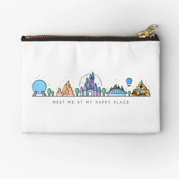 

Meet Me At My Happy Place Vector Orlando Zipper Pouches Pocket Packaging Men Wallet Panties Small Underwear Bag Storage Coin