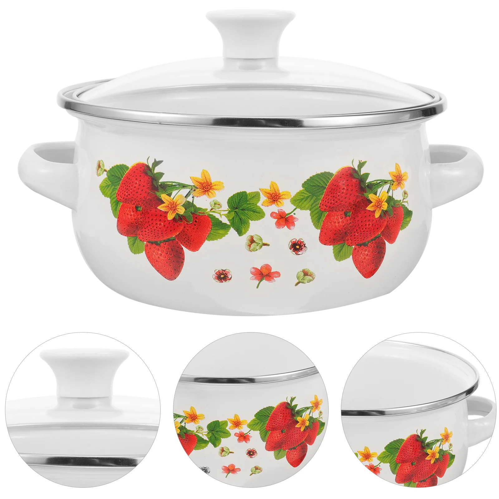 

3 Pcs Instant Noodles School Canteen with Rice Heating Pot Enamel for Kitchen Food