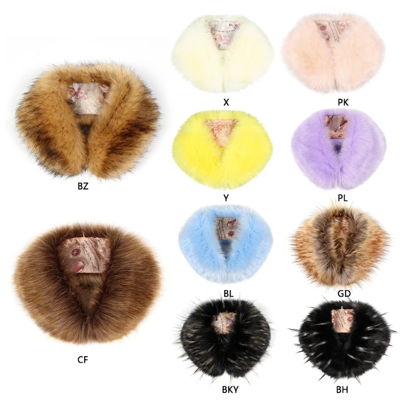 

2XPC Women Winter Faux Fur Collar Neck Warmer Scarf Wrap Shrug Wedding Evening Party