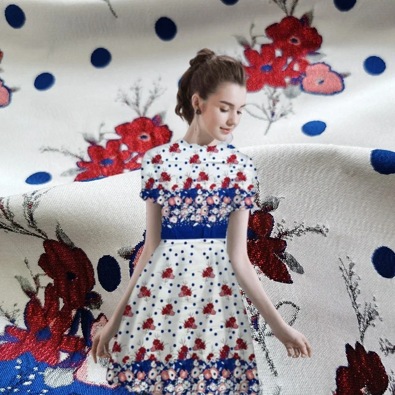 

Jacquard Brocade Yarn-dyed Fabric Brand Fashion Design Autumn Winter for Dress Windbreaker Cloth Diy Sewing by the Meter Materi