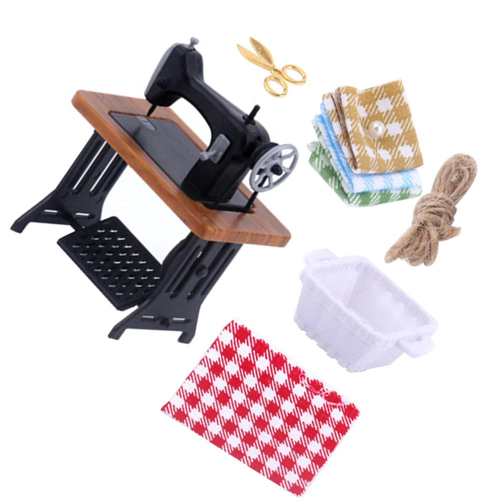

Sewing Machine Model Miniature Furniture Old Fashioned Birthday Gift Wood Dollhouse Furnishing Pretend Play Child Kid