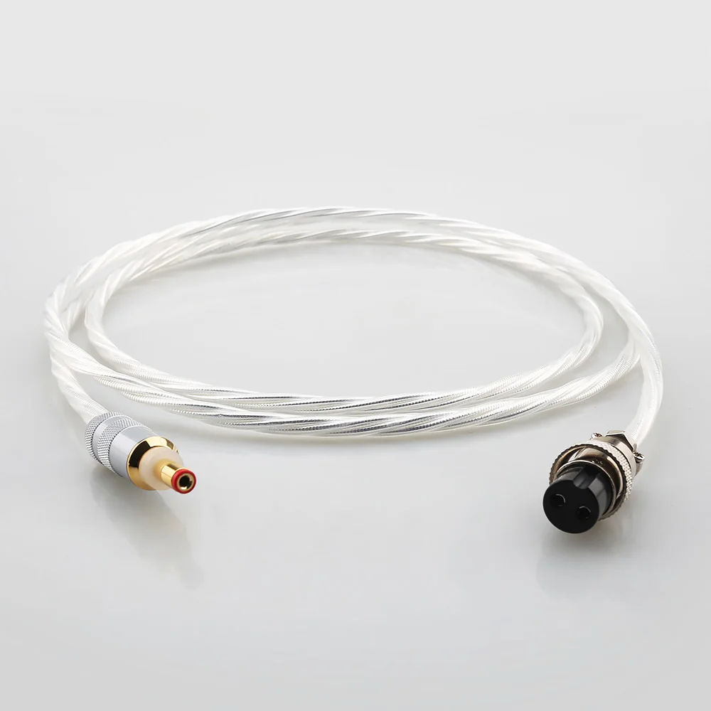 고순도 7N OCC 은도금 DC 전원 케이블 GX12 GX16 2핀 - DC5.5x2.1/2.5mm 코드(리니어 전원 공급 장치용)