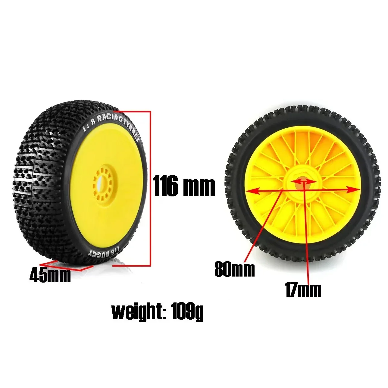 1/8 RC ε  Ÿ̾ , ARRMA Traxxas Redcat  Losi Kyosho VRX Hobao Nitro HPI HSP ZD ̽, 116mm  17mm