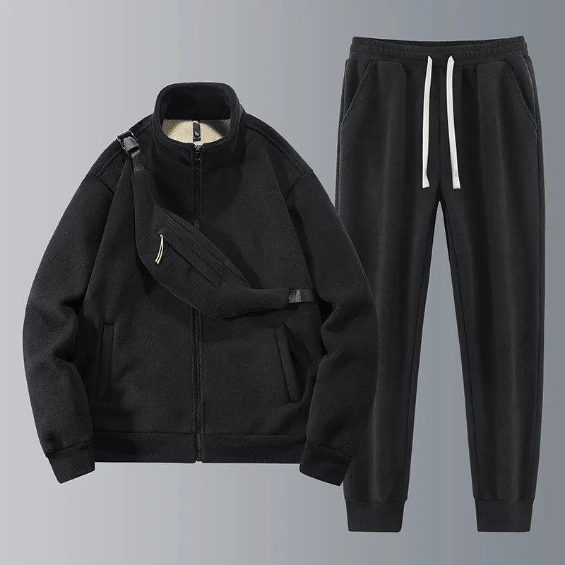 Men's Winter New Polar Fleece ComfortableThickened Warm Suit  Casual Set