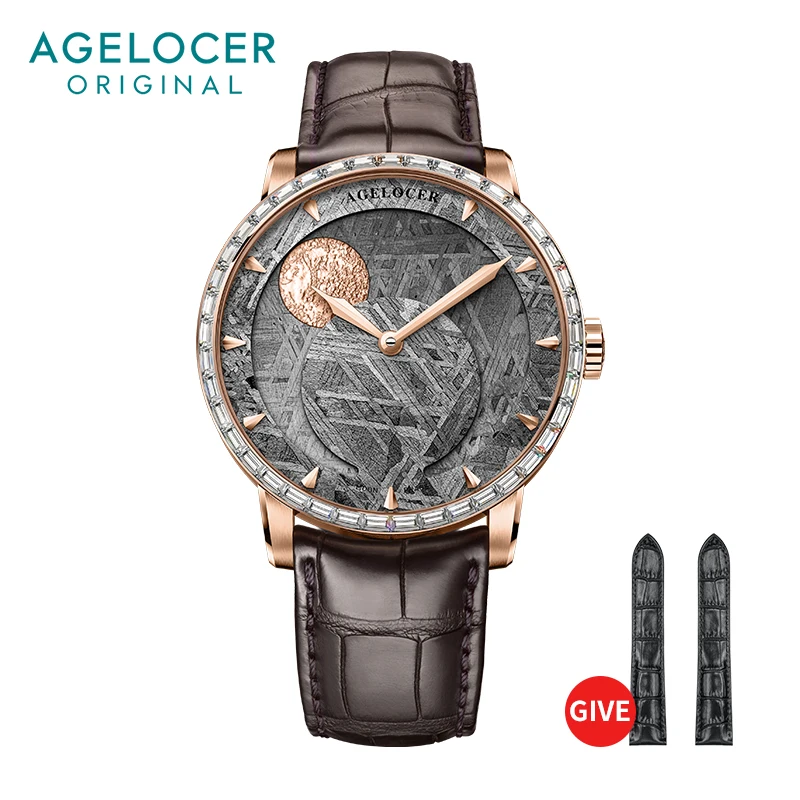 AGELOCER Switzerland Designer Meteorite dial Luxury Watch Top Brand Mens Automatic Sapphire Watches Mechanical Power Reserve 80h switzerland moon phase gmt tourbillon mechanical watch men miyota watch automatic sapphire glass cowhide band wristwatch for men