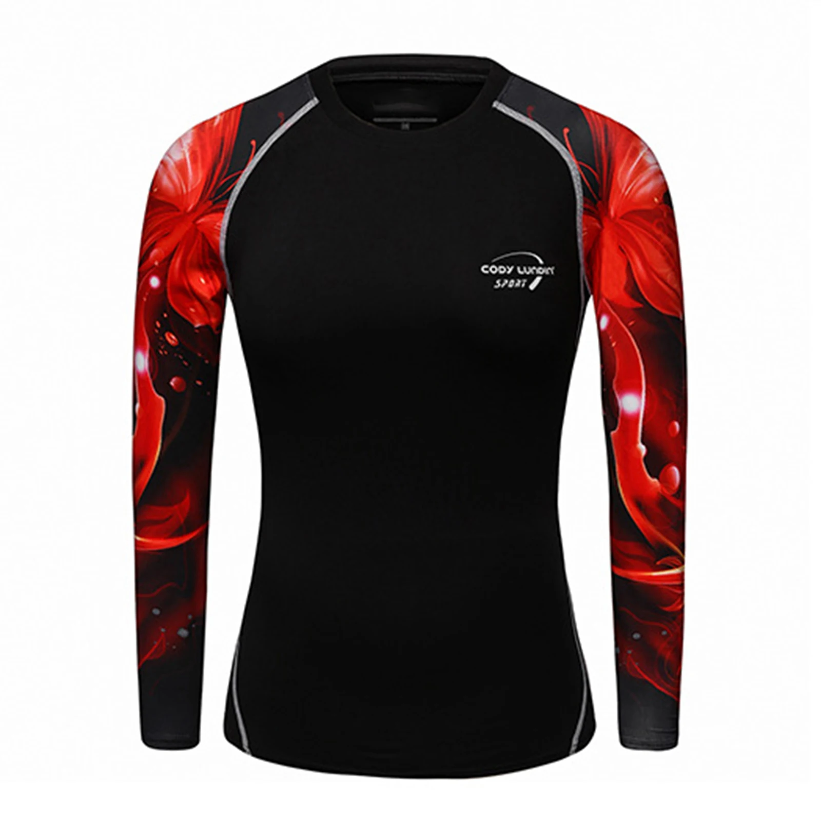 

Womens Fitness Yoga Rash Guard Tops Long Sleeve Round Neck Printed Quick Dry Compression Sport Shirt for Exercising Fitness Yoga