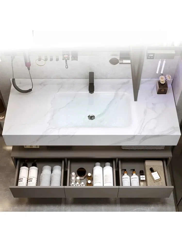 Simplicity Bathroom Cabinet Wall-mounted Design Vanity with Sink Mirror Cabinet Fashion Home Furniture Mobile