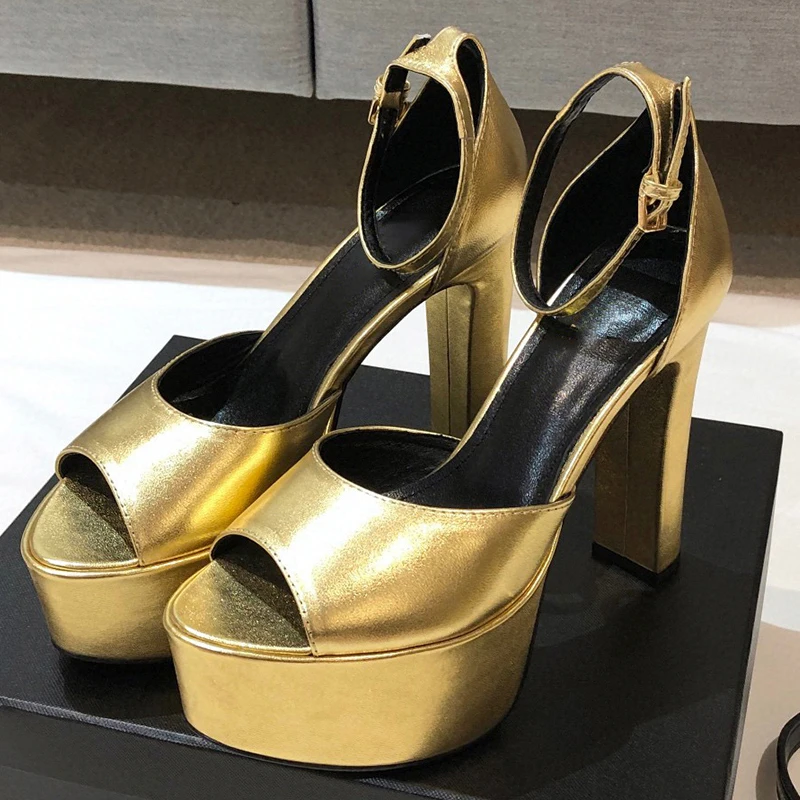 

Summer New High Heel Sandals Fashionable Atmospheric Fish Mouth Toe Cap Design Ultra-High Heel Platform Women's Shoes