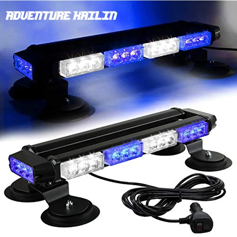 

16.8 "LED Strobe Flashing Light Bar, 26 Flashing Modes High Intensity Emergency Danger Warning Light with Magnetic Base