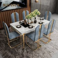Light Luxury Dining Set with Six Chairs - Image 4