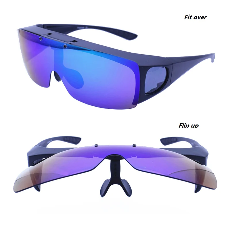 

hotsales 013 flip up and fit over UV400 polarized one body lens anti-slip outdoor driving fishing big size sunglasses for men