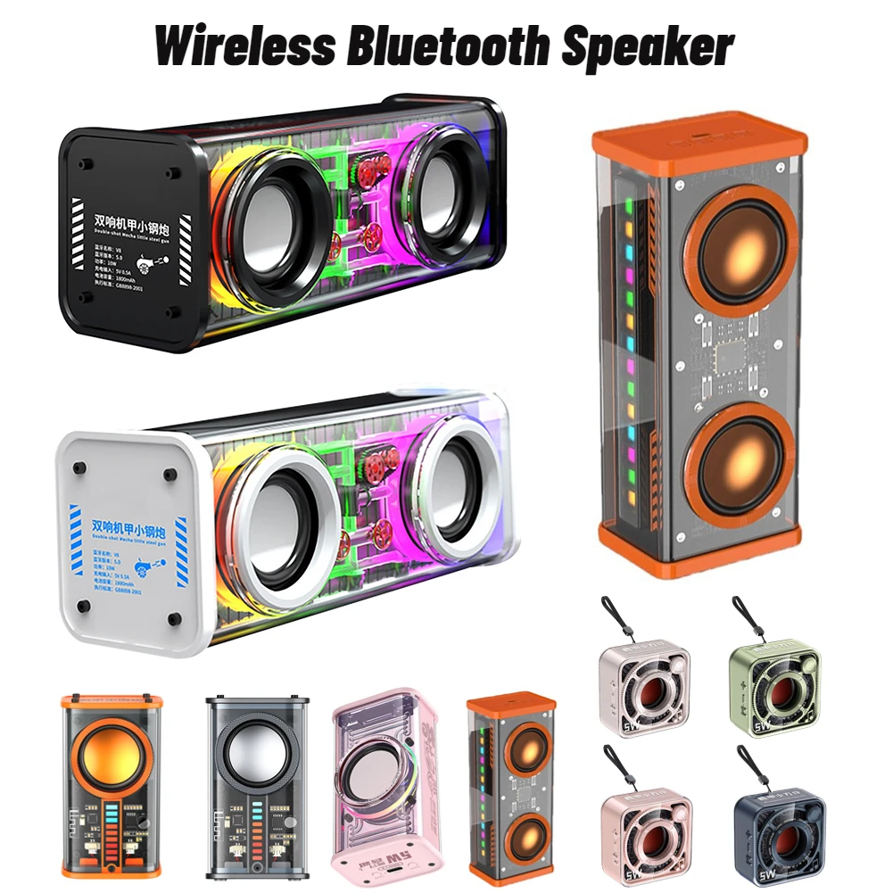  Holiday Mini altavoz Bluetooth con estuche de viaje EVA,  estéreo inalámbrico TWS, reproducción de 6 horas, micrófono integrado, altavoces  pequeños pero sonido fuerte, mini altavoz inalámbrico para : Electrónica