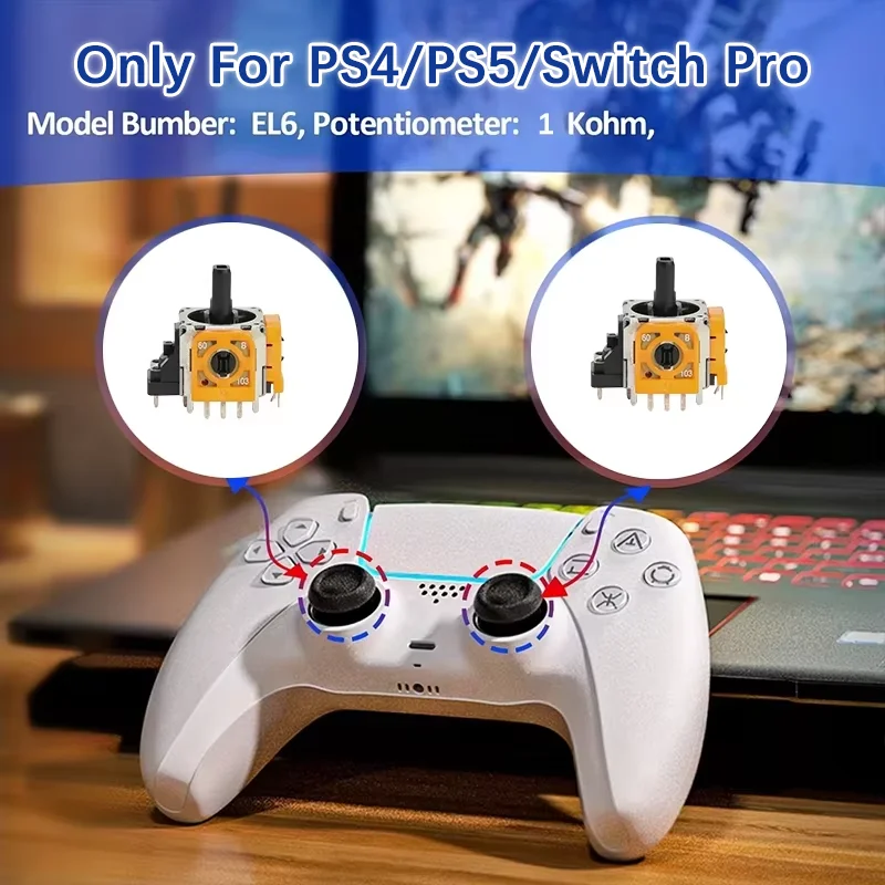 Premium 3D Analog Joystick ThumbStick Replacement Kit - 10 Pack Game Controller Repair Accessories