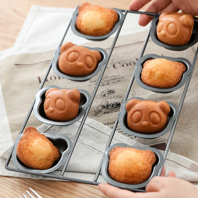 9 Cavity Mini Bear-shaped Carbon Steel Muffin Pan Cute Bear Bakeware  Madeleine Baking Pan Biscuit Candy Mold Baking Accessories - AliExpress
