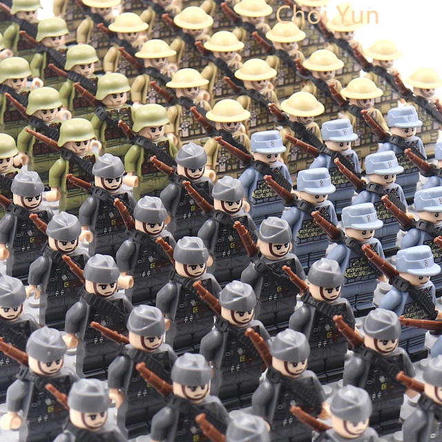 New 24pcs/lot WW2 Military Soldier Array Soviet US UK Germany China Figures Building Blocks Children Toy War Toys Christmas Gift 2