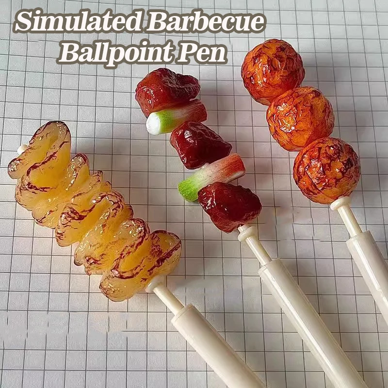 Simulated Grilled Skewers Lamb Skewers Ballpoint Pens Student Fun Stationery Creative Simulated Food Signature Pens