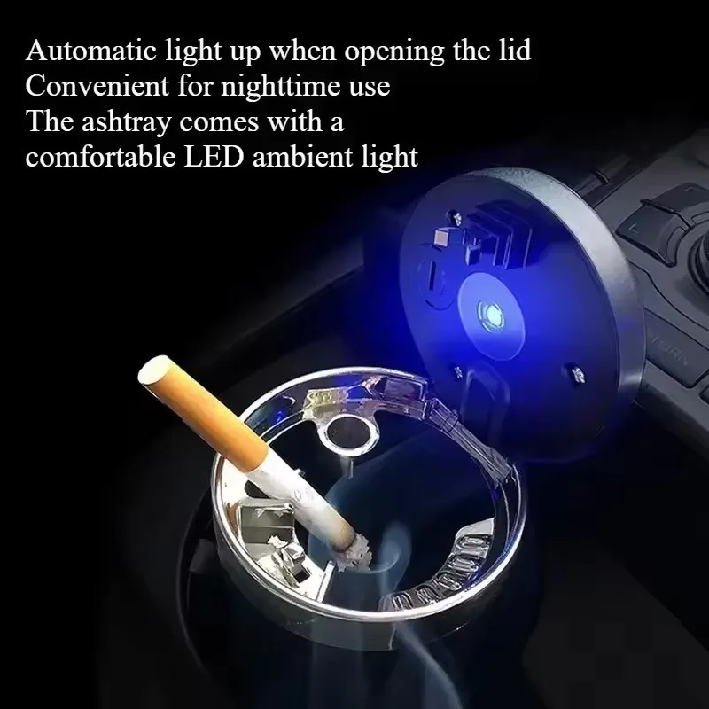 Stainless Steel Car Ashtray with LED Light