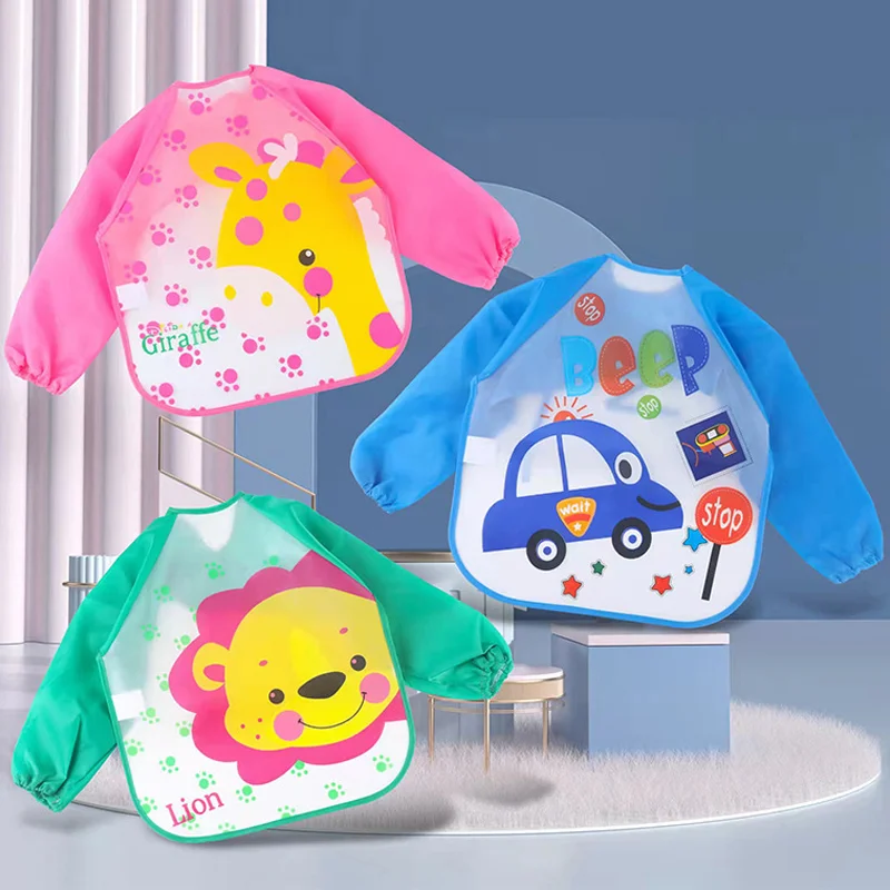 Feeding Baby Bibs Waterproof Bandana Cute Full Sleeved Bibs for Baby