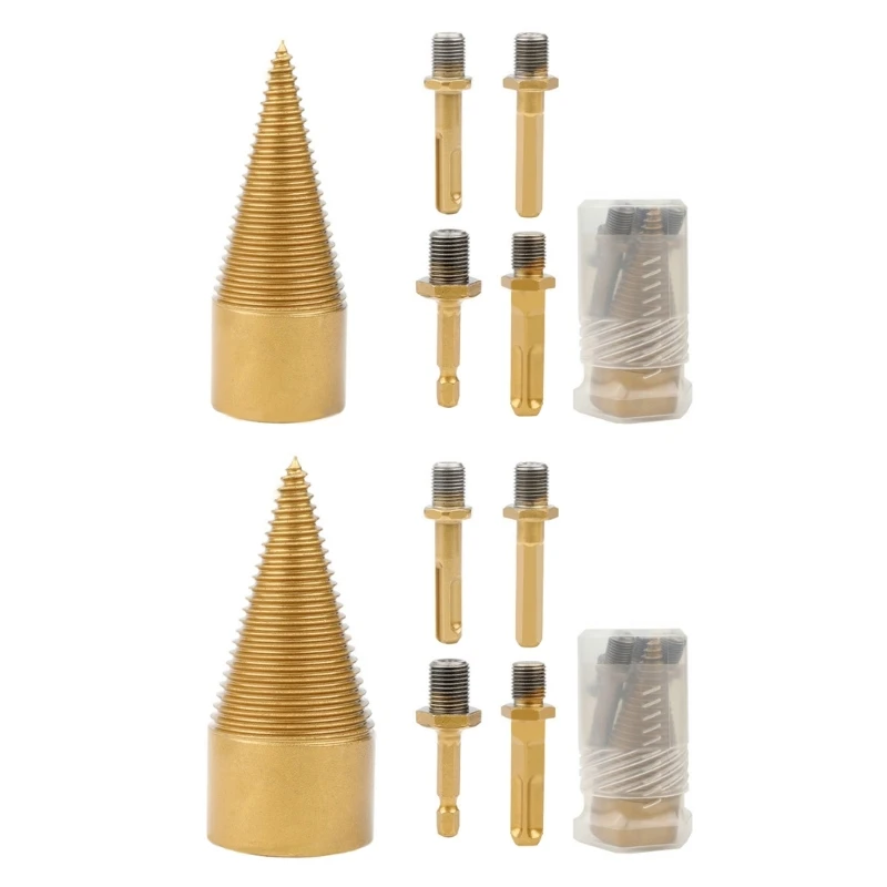 Firewood Drill Bit Set Log Splitters Drill Bit Removable Electric Drills Screw Cone Driver Square Round 32/42mm